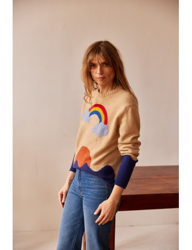 Sunrise Rainbow Crew Camel