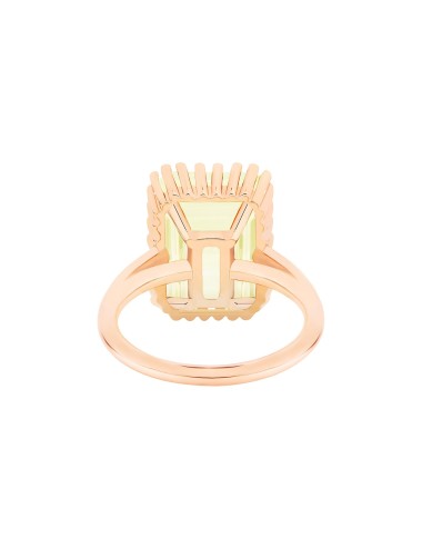 Cocktail Vertical Lemon Quartz Ring
