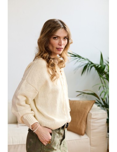 The Lace Up Pullover Bone