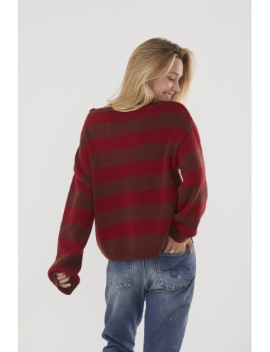 Pull ZITA - Bordeaux à rayures