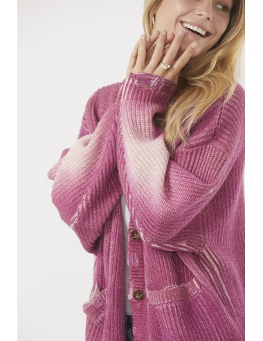 Oversized Cardigan - Raspberry Print