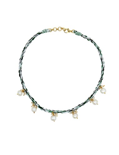 Collier Choker PEARL JAM - Vert et Blanc