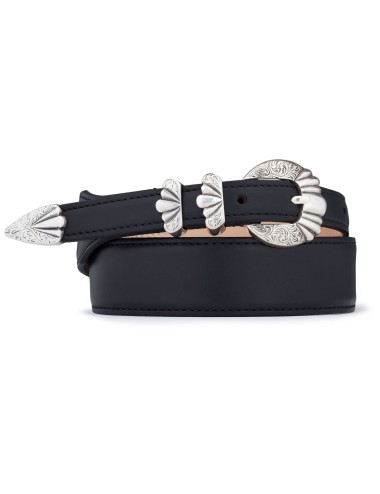 Ceinture VERSAILLES - Cuir de Veau noir